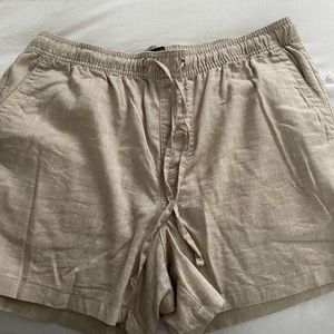 Tan linen shorts